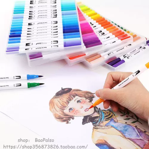 Fineliner рисует акварельные маркерные ручки с двойным наконечником