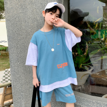 Boys summer clothing short sleeve suit 2022 Summer new childrens clothes shorts CUHK Boy Boy Chauer Childrens clothes