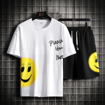 Sports Suit Men Casual 2022 Summer New Short Sleeves Easy 100 hitch Korean version Trend handsome t-shirt tide