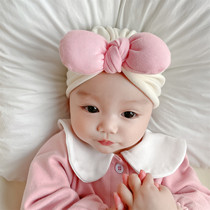 Autumn baby hat Korean infant tire cap single-layer cotton bow Indian cap newborn baby fontanelle