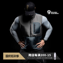 Monster Guardians90 white duck down sports down vest mens stand collar colorblock casual pullover coat