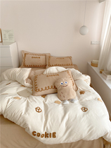 Sweetheart Cookie cookies girl milk velvet bedding kit embroidery plush padded warm four-piece enlarged