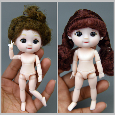 taobao agent Mini doll 12cmq version little doll OB11 white muscle joint body 12 points doll no makeup changes