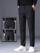 Casual pants mens 2021 spring and autumn new Korean version of the trend straight small feet trousers hanging mens suit trousers kz