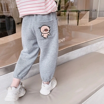 Girls sports pants spring and autumn pants Children Baby foreign style children Net Red children spring outside wearing spring cartoon trousers
