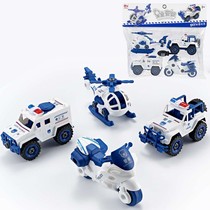 Medium detachable military vehicle screw disassembly assembly group fighting fire engineering vehicle police car educational childrens set toy