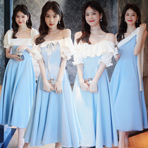 Bridesmaid dress 2021 new summer fairy quality bridesmaid group sister dress simple atmosphere thin evening dress female banquet
