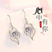 Zhou Dai Sheng PT950 platinum earrings female platinum earrings earrings 2021 New temperament light luxury earrings