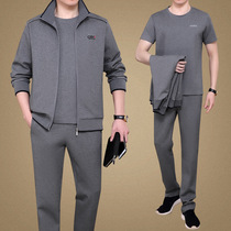 Middle Aged Sports Suit Mens Spring Autumn Season Dad Loaded Men 40 Casual Clothes Sportswear Suit Three Sets
