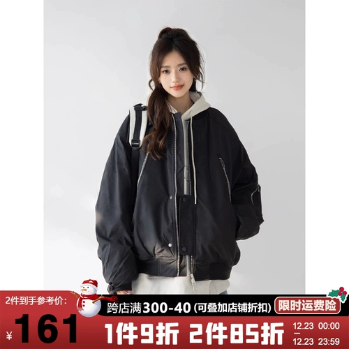 Ретро бейсбольная форма, демисезонный пуховик для отдыха, куртка для влюбленных, в американском стиле, оверсайз