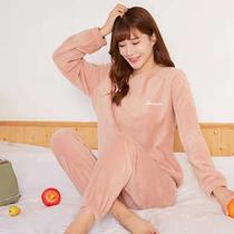 Winter thickened fairy warm pants suit women autumn and winter coral fleece warm loose size women net red