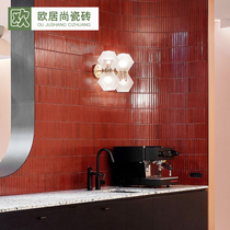Pink kiln finger mosaic toilet tile arc brick kitchen small strip Brick Wall Chopsticks brick