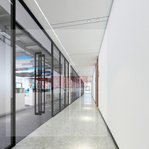 Guangdong office double hollow Louver soundproof frosted screen aluminum alloy tempered glass partition wall high partition
