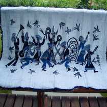 Miao characteristics wax dyeing horizontal wall-hanging painting Guizhou minority decoration painting ethnic wind handicraft cloth art wall paste o
