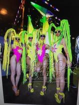 Zhizhen Studio: Fluorescent color ds costume theme show school to jumpsuit gogo dancer