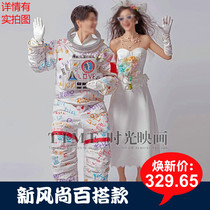 New photo studio theme graffiti astronaut space wedding photo couple Art Photo Happy Planet photography costume