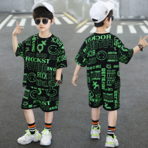 Boys summer dress suit 2022 New handsome young children dress trendy summer Chaoding short sleeves Two sets