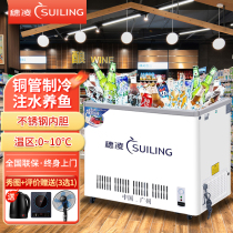 Ear Ling Ice Freezer Commercial Horizontal Frozen Ice-cream Refrigerated Fish water cabinet Refrigerator Ice Beer Drink Display Cabinet small