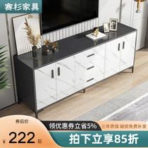 Light luxury TV cabinet modern simple small apartment Nordic TV cabinet living room floor can accommodate large capacity high cabinet