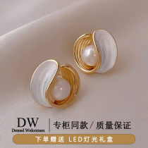 18K gold earrings light luxury high-end sense pearl earrings temperament earrings