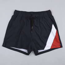 Beach pants mens 3-point shorts Contrast dynamic lining quick-drying sports running home casual seaside mens pants
