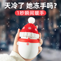 Little snowman hand warmer treasure charging treasure two-in-one portable cute warm baby girl belly warm hand artifact
