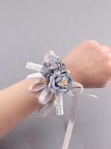 Gift activity hipster bridesmaid dress ribbon Fabric simulation sister group wrist flower bracelet beautiful wedding supplies