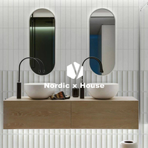 Nordic bread brick Morandi toilet tile ins Net Red dark green bathroom balcony wall tile kitchen 75X300