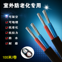 National standard wire 2 5 4 6 10 16 25 35 square overhead aluminum wire 2 strands aluminum core outdoor cable sheath wire