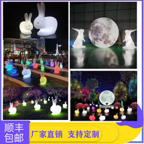 Led luminous rabbit lamp Mid-Autumn Festival inflatable moon moon Air model custom Jade Rabbit cartoon shopping mall beauty Chen decoration