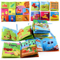 Foreign trade three-dimensional early education toys can not tear the palm book early education cognitive baby cloth book 1 Set 6 books