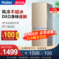 Haier air-cooled frost-free refrigerator home energy-saving small dormitory two-door 170L liters official flagship store
