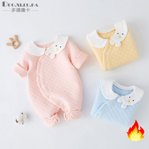 Newborn jumpsuit autumn and winter boy baby female baby thick warm climbing clothing children autumn cotton cotton clothes cute