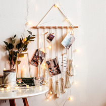 ins Nordic cotton rope tassel tapestry home sofa photo hanging wall background wall bedroom creative wall decoration