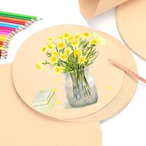 Kraft paper round painting art thickened sketch color lead painting cardboard double-sided hand-painted white card black card cow card paper