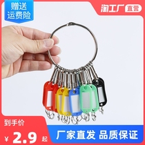 Room key marking plate key chain key plate key plate key hanging clasp multifunctional metal storage management pig bile buckle