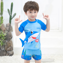 Childrens swimsuit Boys swimming trunks Large childrens summer split bathing suit Small baby quick-drying hot spring swimming set equipment