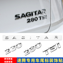 Volkswagen 18-22 new speed tenter displacement scale 230 280TSI car punctuals letter sticker SAGIAR rear retrofit sticker