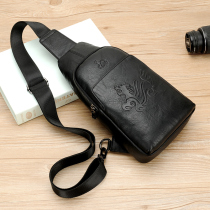 2021 new mens leather chest bag vintage fashion shoulder bag large capacity shoulder bag multifunctional sports Cross bag