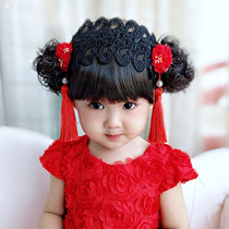 Baby wig hair belt 100 days to catch one year old Tang costume head flower baby child Han costume hair clip girl costume bangs accessories