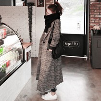 Autumn clothing Korean version of womens plaid woolen jacket winter slim thin thick thick cocoon-shaped chorizo coat