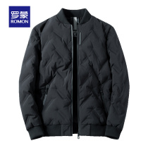 Romon mens light down jacket winter short white duck down jacket youth Korean trend handsome baseball collar jacket