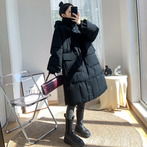 Pregnant women winter down cotton jacket coat 2021 New Korean version of late pregnancy long loose padded padded jacket