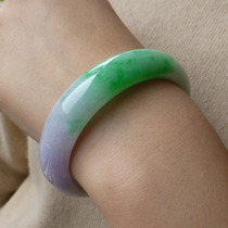 Laokeng Burmese jade color bracelet ice glutinous purple bracelet green jade bracelet womens model