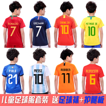 Childrens football suit suit Boys Argentina jersey China Brazil primary school sports training team uniform female custom