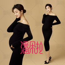 New pregnant women photography clothing fashion Black thin modern knitted maternity skirt Art Photo pregnant mother photo clothes