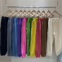 South Korea's East Gate 2020 Winter New Fashion Candy-colored Corduroy Thickened Elastic Waist Lounge Casual Pants Women