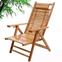 Folding chair Bamboo Deck Chair Rocking Chair Home Lunch cold chair Afternoon Nap Old Style Chair Balcony Solid Wood Leaning Back Chair Summer