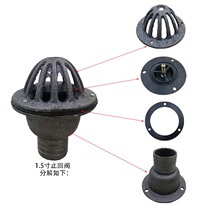  Self-suction pump bottom valve Check valve accessories 1 5 inch 2 3 inch inlet pipe filter flower basket head Cast iron shower head