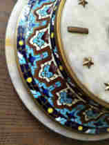 French high-grade frozen stone cloisonne wall clock Western old watch machinery Antique old wall clock